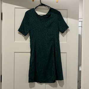Cheeta print green dress
